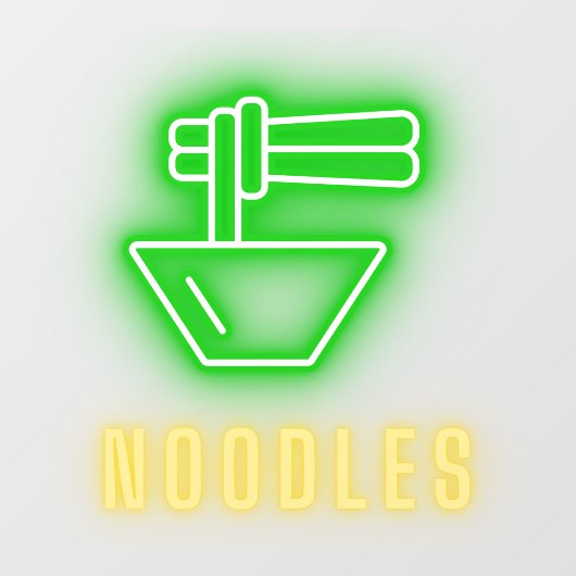 Chinees restaurant Noodles Neon Raamsticker (Vel)