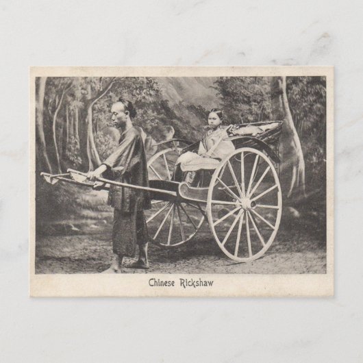  Chinees Rickshaw Foto Briefkaart 1905 (Voorkant)