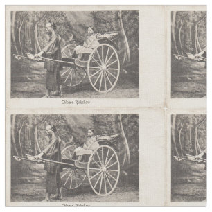  Chinees Rickshaw Foto Briefkaart 1905 Stof