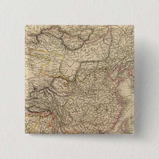Chinees rijk, Japan Vierkante Button 5,1 Cm (Voorkant)