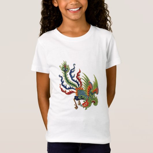 Chinees rijk Tattoo Peacock T-shirt (Voorkant)