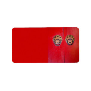 Chinees Rode Deur Huwelijksadres/het Verschepen Et Etiket