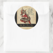 Chinees Rode Draak Ronde Boekplaat Stickers (Tas)
