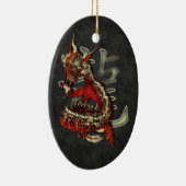 Chinees rode dragon oval Ornament (Rechts)