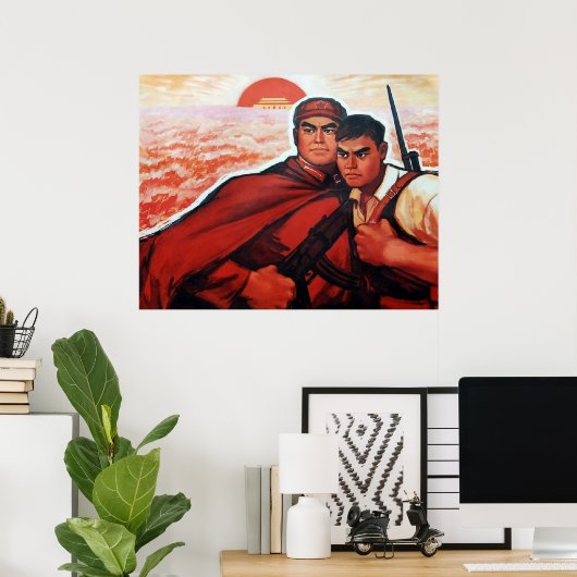 Chinees Rode Leger Poster (Thuiskantoor)