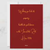 Chinees Rode Vuur Paard Nieuwjaar 2026 Feestdagenkaart (Achterkant)