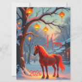 Chinees Rode Vuur Paard Nieuwjaar 2026 Feestdagenkaart (Voorkant)