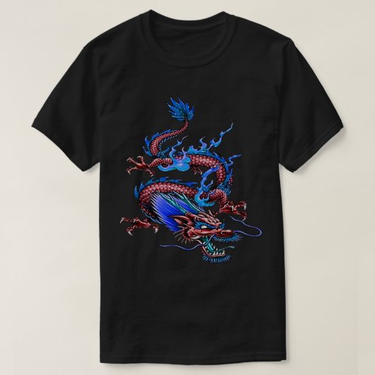 Chinees rood geluk draak mythisch wezen t-shirt (Design voorkant)