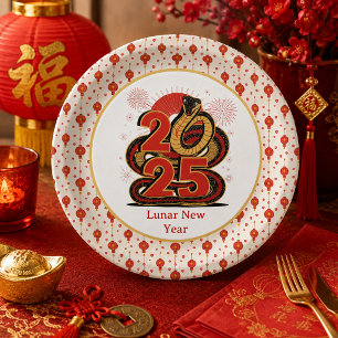 Chinees rood Goud Gelukkig Maanjaar van de Slang Papieren Bordje