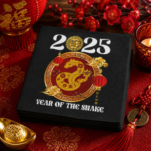 Chinees rood Goud Gelukkig Maanjaar van de Slang Servet