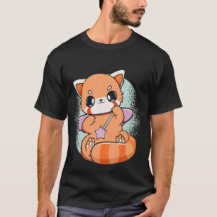 Chinees Rood Panda met Speelgoed Magic Wand Cute C T-shirt