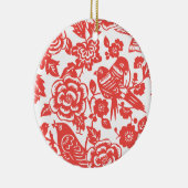 Chinees rood porseleinpatroon keramisch ornament (Rechts)