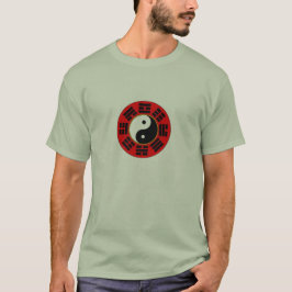 Chinees rood zwart wit Bagua trigramsymbool T-shirt