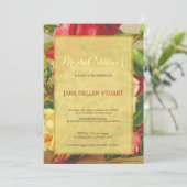 Chinees  roos goud omlijst vrijgezellenfeest kaart (Staand voorkant)