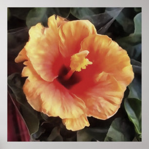 Chinees Roos Vloeiende artistieke Floral Bloom Poster