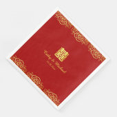 Chinees roos voor de trouwerij papercut rood en go servet (Hoek)