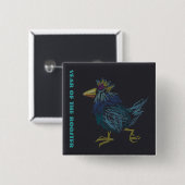 Chinees rooster jaar dierentuin geboortedag vierka vierkante button 5,1 cm (Voorkant /achterkant)