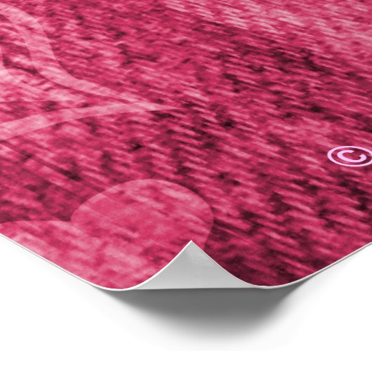 Chinees roze rood liefdessymbool vierkant poster a (Hoek)