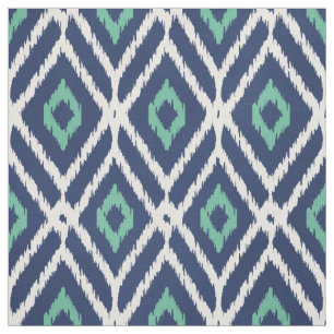 Chinees ruitpatroon met zwarte blauwe ikat stof