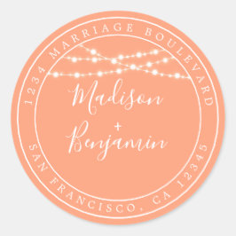 Chinees Rustic Licht Oranje Wendingadres Ronde Sticker