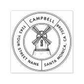 Chinees  Rustisch Windmolen - Aangepast adres Zelfinktende Stempel (Design)