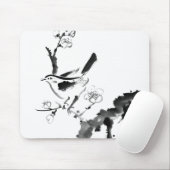 Chinees schilderen, pruimen en vogel muismat (Met muis)