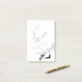 Chinees schilderen, pruimen en vogel post-it® notes (Op bureau)