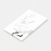 Chinees schilderen, pruimen en vogel post-it® notes (Schuin)