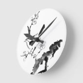 Chinees schilderen, pruimen en vogel ronde klok (Hoek)