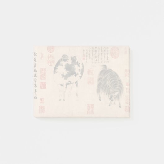 Chinees schilderende roomgeit Lunar Year Zodiac Pi Post-it® Notes (Voorkant)