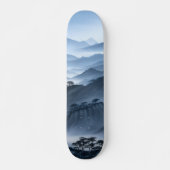 Chinees schilderij Blauw Misty Landschap Met Rivie Persoonlijk Skateboard (Voorkant)