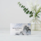 Chinees schilderij Blauwe Bergen Visitekaartje (Staand voorkant)