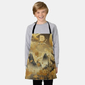 Chinees schilderij Faux Golden Dripping Monogramme Schort (Gedragen)