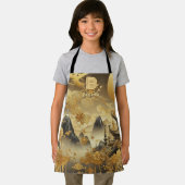 Chinees schilderij Faux Golden Dripping Monogramme Schort (Insitu)