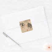 Chinees schilderij Ram Geit Maanjaar Zodiac SqS Vierkante Sticker (Envelop)