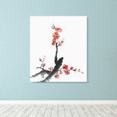 Chinees schilderij van bloemen, bloesem canvas afdruk (Insitu (Houten vloer))