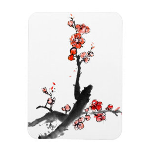 Chinees schilderij van bloemen, bloesem magneet