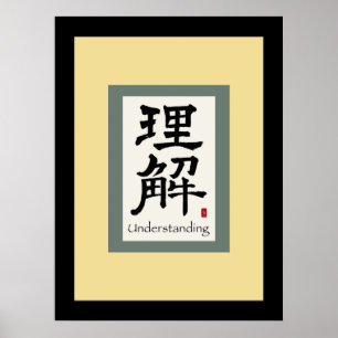 Chinees schuifsymbool voor begrip poster