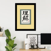 Chinees schuifsymbool voor begrip poster (Thuiskantoor)