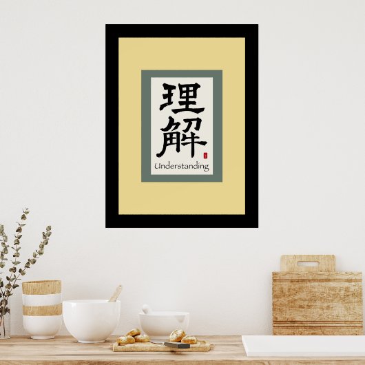 Chinees schuifsymbool voor begrip poster (Keuken)