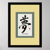 Chinees scrollsymbool voor dromen poster (Voorkant)