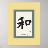 Chinees scrollsymbool voor harmonie poster (Voorkant)