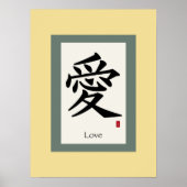 Chinees scrollsymbool voor liefde poster (Voorkant)