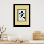 Chinees scrollsymbool voor liefde poster (Keuken)