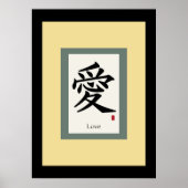 Chinees scrollsymbool voor liefde poster (Voorkant)