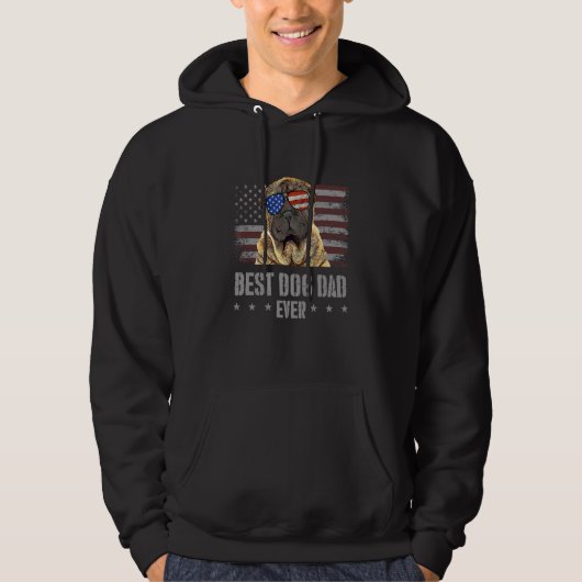 Chinees Shar Pei Best Dog Dad Ever Retro Usa Ameri Hoodie (Voorkant)