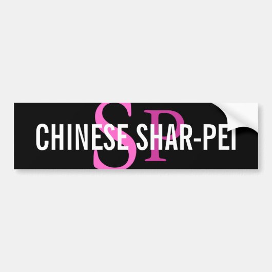 Chinees Shar-Pei Breed Monogram Bumpersticker (Voorkant)