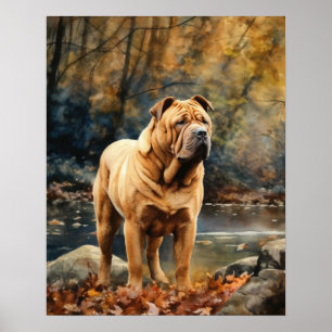Chinees Shar-Pei Dog Art Print Poster