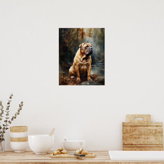 Chinees Shar-Pei Dog Art Print Poster (Keuken)