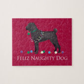 Chinees Shar Pei Feliz Naughty Dog-kerstontwerp Legpuzzel (Horizontaal)